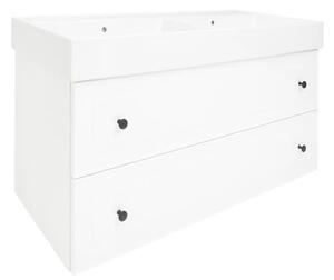 Koupelnová skříňka s umyvadlem Naturel Forli 120x53x46 cm bílá lesk FORLI120BIUSAT