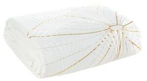 Eurofirany Bílý přehoz na postel LOTOS3 s potiskem 170x210 cm