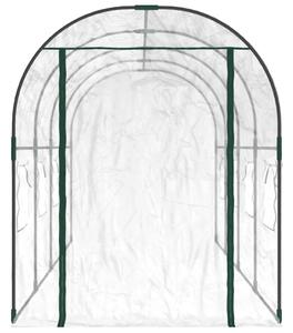 Skleník průhledný 160 x 400 x 190 cm PVC práškově lakovaná ocel