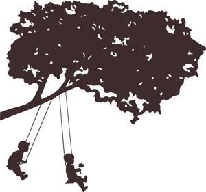 Samolepící obrázky stromů - samolepka Větev a děti