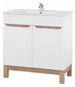 Skříňka pod umyvadlo Comad bílá MDF lesk 80 cm