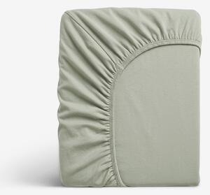 Goldea jersey elastické prostěradlo - šalvějově zelené 90 x 200 cm