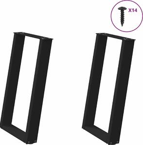 VidaXL Nohy k jídelnímu stolu ve tvaru U, 2 ks, ocel, 50 x (72-73) cm, ocel [4012785] Barva: Černá
