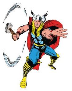 Samolepky hrdinů z komiksů. Obrázek Thor