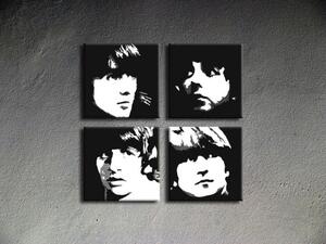 Ručně malovaný POP Art Beatles 4 dílný 100x100cm