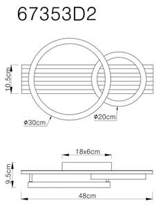 Globo TISHA 67353D2 LED přisazené stropní svítidlo | 18W LED | 850lm | 3000K