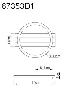 Globo TISHA 67353D1 LED přisazené stropní svítidlo | 12W LED | 600lm | 3000K