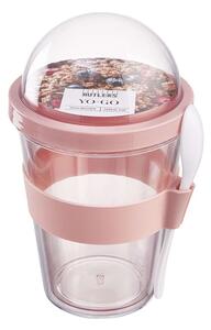 YO-GO Kelímek na jogurt s sebou 450 ml - pastelově růžová