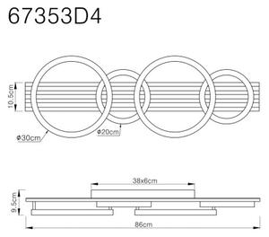 Globo TISHA 67353D4 LED přisazené stropní svítidlo | 30W LED | 1500lm | 3000K