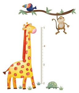 Dětský metr Safari. Samolepky Žirafa a opička