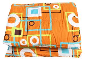 Souprava přikrývky a polštáře ( přikrývka 140x200 a polštář 70x90 cm) - Geometric oranžová