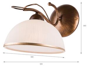 Nástěnná lampa COBRA 1xE27/60W/230V bronz/patina