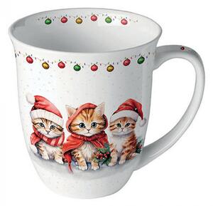 Porcelánový vánoční hrnek Koťata 400 ml
