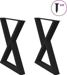 VidaXL Nohy k jídelnímu stolu 2 ks ocel 80 x (72-73,3) cm ocel [4012729] Barva: Černá