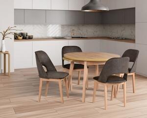 Jídelní sestava DX 27 odstín lamina (deska stolu) artisan, odstín dřeva (židle + nohy stolu) černá, potahový materiál látka