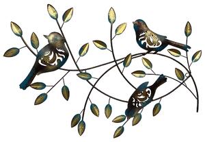 Dekorace ptáčci na větvi plech 66 x 49 cm Prodex 3053