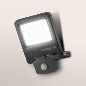 OSRAM venkovní bodové osvětlení ENDURA FLOOD, šedý, senzor 30 W 840 IP44, Hliník / šedá / zinek, Hliník