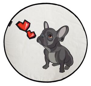 Látkový dekorativní koberec bulldog with hearts