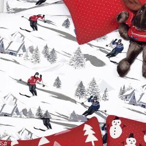 Povlečení KLASIK SOFT ski boarding bílošedá 140 x 200/70 x 90 cm