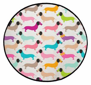 Látkový dekorativní koberec dachshunds in colours