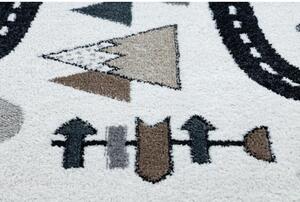 Dětský kusový koberec Cesta z města krémově bílý 160x220cm