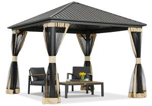 Kovový altán Sardinie 3x3 s moskytiérou Garden Point béžový