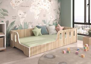Dětská postel Montessori 140 x 70 cm v dekoru dub sonoma