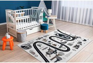 Dětský kusový koberec Cesta z města krémově bílý 120x170cm