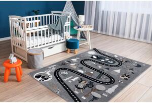 Dětský kusový koberec Cesta z města šedý 120x170cm