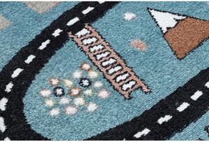 Dětský kusový koberec Cesta z města modrý 140x190cm