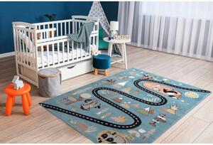 Dětský kusový koberec Cesta z města modrý 140x190cm