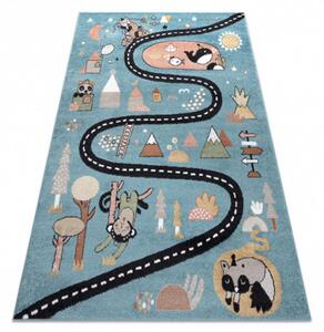 Dětský kusový koberec Cesta z města modrý 80x150cm