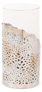 SKLENĚNÝ DEKORAČNÍ SVÍTNÍK DIMON (02) (FI) 16X32 CM VÍCEBAREVNÁ