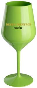 DEFRAGMENTACE MOZKU - zelená nerozbitná sklenička na víno 470 ml