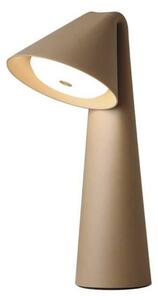 FRANDSEN LED stolní lampa na baterie Ami, šedá-béžová, 32 cm, stmívatelné, stmívatelný, Krémová / jantar, Obývací pokoj / jídelna, kov, Moderní
