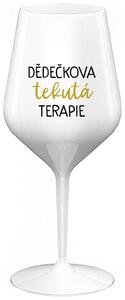 DĚDEČKOVA TEKUTÁ TERAPIE - bílá nerozbitná sklenička na víno 470 ml