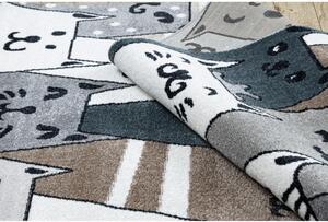 Dětský kusový koberec Kočky šedý 280x370cm