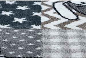 Dětský kusový koberec Zvířátka šedý 140x190cm