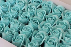 Bledě modré mýdlové růže 50ks 6cm