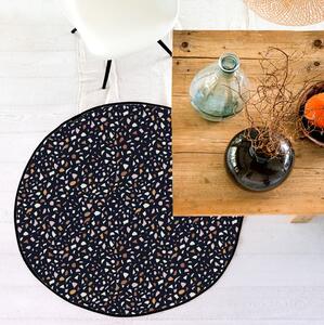 Látkový dekorativní koberec terrazzo love black n2