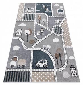 Dětský kusový koberec Ulice ve městě šedý 140x190cm
