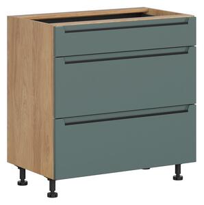 BRW Kuchyně Family Line Iris D3S-80/82-2SFB/SFB, dub hikora/boho green matt
