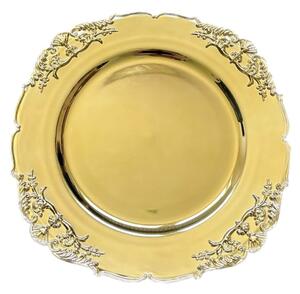 Zlatý lesklý klubový talíř Ornament 35cm