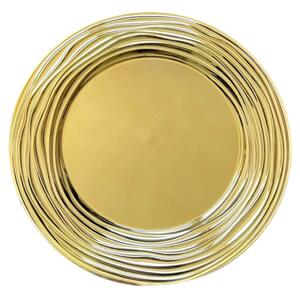 Zlatý lesklý klubový talíř Moderno 33cm