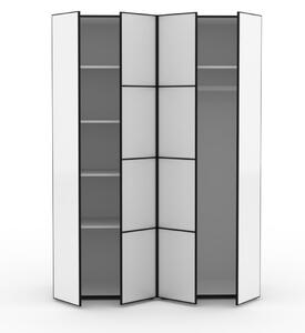 Bílá šatní skříň se zrcadlem Osma - 120 cm