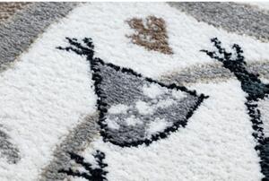 Dětský kusový koberec Vesnička krémově bílý kruh 100cm