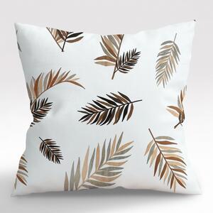 Ervi povlak na polštář bavlněný - palmové listy na bílém