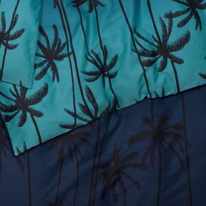 Povlečení SATÉN DESIGN night palms modrá 140 x 200/70 x 90 cm
