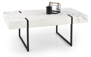 Konferenční stůl Hema2337, bílý mramor/černá
