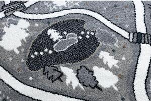 Dětský kusový koberec Vesnička šedý kruh 100cm